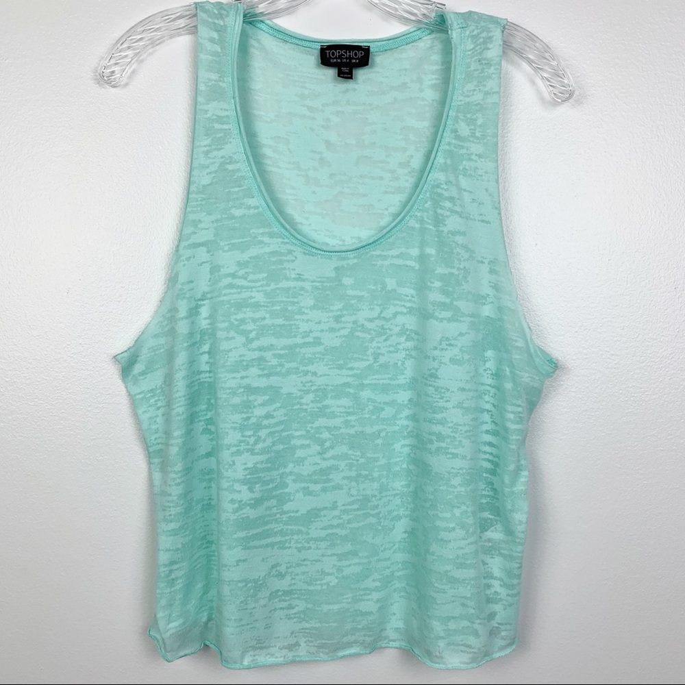 Topshop Burnout Tank Mint Green 4 D2